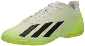 adidas Unisex Adult X Crazylight.4 Football Boots Indoor Sneaker, FTWR WHITE/CORE BLACK/LUCID LEMON, 9 Women/9 Men US