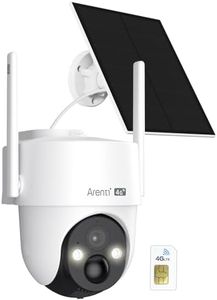 ARENTI 4G LTE Cellular Security Camera No WiFi, Solar Camera Outdoor Wireless for Home Security, 2K Color Night Vision, 360° Live Feed, PIR Motion Sensor, 2 Way Talk (Includes SIM Card)