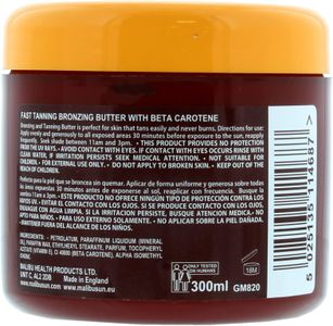 Malibu Sun SPF 2 Bronzing Body Butter, Beta Carotene, Coconut, 300ml