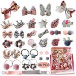 36 Pcs Hair Clips Baby Girl's Clip Bow-Knot Set Assorted Accessories Cute Bows Elastic Ties Gift