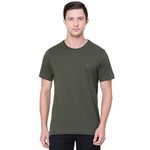 Van Heusen Athleisure Men Regular Fit T-Shirt - Cotton Rich - Smart Tech, Easy Stain Release, Anti Stat, Ultra Soft, Moisture Wicking_60021_Hunter Green_L