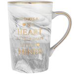 Teacher Appreciation Gifts It Takes A Big Heart To Help Shape Little Minds 12 Ounce Marble Style Ceramic Mug Drink Cup for Teachers Coach Professor
