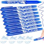 8 Erasable Pens Blue - Eraser Pen Rub Out Pens, Erasable Pen with Eraser, Friction Pens with Rubbers on the End, Erasable Gel Pens that Rub Out, Writing Pens for Kids Adults School Supplies Stationary