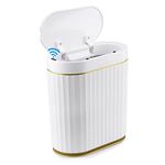 Small Touchless Trash Can, Smart Motion Sensor Wastebasket Garbage Bathroom Bins with Automatic Opening Lid for Living Room Dressing Table, Kitchen, Office Desktop, and RV (7L)