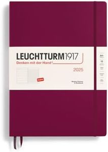 LEUCHTTURM1917 370731 Weekly Calendar & Notebook 2025, Master A4+ Hardcover - 12-Month Planner, Lined - Port Red, English