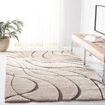 TAUKIR CARPETS Handmade 3D Edge Collection Super Soft Microfiber & Polyester Silk Touch Rugs, Size 5x7,feet Color, Ivory/Grey