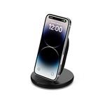 Belkin Quick Charge Wireless Charging Stand - 15W Qi-Certified Charger Stand for iPhone, Galaxy, Pixel & More, Charge While Listening to Music, Video Streaming, & Video Calling - Black (No PSU)
