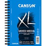 Canson XL Series Mix Media Paper Pad, Heavyweight, Fine Texture, Heavy Sizing for Wet or Dry Media, Side Wire Bound, 98 Pound, 5.5 x 8.5 in, 60 Sheets