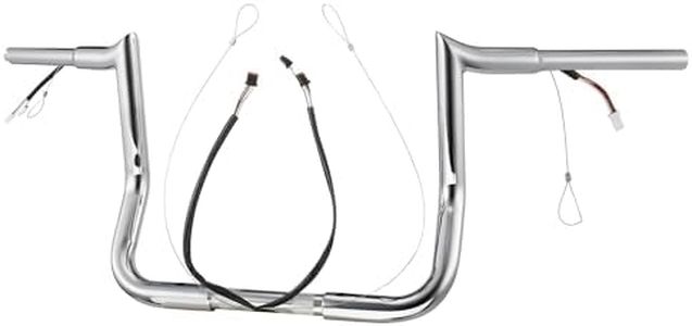 Pre-wired 10" Handlebars 1.25" Fat Ape Hangers for Harley 2014-2023 Street Glide/Electra Glide/Ultra Limited Prewired CAN-Bus Wire and Guiding Line Meathook Monkey Bar, Chrome