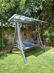 Home & Garden Swing Metal Modern MS Grey Garden Jhula for Home, Seating Capacity: Family Swing, Size: Three Seater