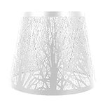 OSALADI Barrel Metal Lampshade,Tree Shadow Lampshade, White Metal Lamp Shade,E27 Light Shades,Clip on Lamp Shade for Chandelier,Pendant,Floor Lamp