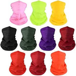 FEPITO 10 Pcs Headband Bandana, Headwear, Bandana, Neck Gaiter,Head Wrap Headwear Outdoor Magic Headband for Men and Women, Multifunctional Head Scarf, Balaclava, Magic Scarf（Random Color)