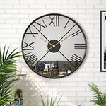 20inch Modern Mirror Wall Clock for Living Room,Large Decorative Roman Numeral Clock Silent Non Ticking Mirrored Wall Clocks for Kitchen, Bedroom, Study Decoration