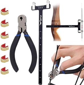 SOPOGER Archery Bow Square Nocking Points Pliers Bow String Knock Kit T Shape Turning Bow Square Ruler Tool String-Loop Nocking Buckle Pliers for Recurve Compound Bow Accessories (Black)