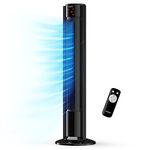 Emperial 42-inch Tower Fan, Powerful Bladeless Electric Cooling Fan with oscillation, Remote Control, 3 Speed, 3 Modes, 7 Hour Timer, LED Display, Quiet Standing Fan for Home, Office and Bedroom