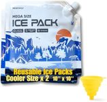 Frostvolt Reusable Ice Packs for Cooler and Lunch Boxes (MEGA Size x 2) Up to 24-48 Hours Freezer Packs | 10 x 10 Inch | Lunch Box and Cooler Long Lasting Ice Packs, Beach Trip Must Haves