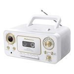 Studebaker SB2135WG Portable Stereo CD Player with AM/FM Radio and Cassette Player/Recorder (White Gold)