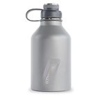 EcoVessel BOSS Stainless Steel Half Gallon Water Bottle with Dual Lid, Beer Growler, Water Jug 64 oz Water Bottle Wide Mouth Opening Gym Water Bottle (Slate Grey)