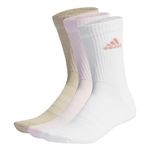 adidas Unisex Kids Cushioned Crew Socks 3 Pairs Socks, Clear Pink / White / Wonder Beige, 8.5-10