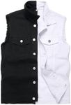 Ginsiom Color Block Denim Jacket,Bl