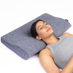 Frido Ultimate Neck Contour Cervical Plus Pillow for Neck, Back Pain, Shoulder Pain, Orthopedic Ergonomic Memory Foam Best Pillow for Cervical Spine Neck Pain Relief | Premium Blue – Large