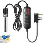 PYPABL Mini Fish Tank Heater 25W 50W 100W, Small Aquarium Heater for Fish and Turtle Tank 3-100L with External Temperature Controller(50W)