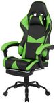 Ufurniture PU Leather Ergonomic Gaming Chair with footrest Computer Racing Chair Reclining Executive Office Chair Desk Chair for Adults Teens in Green & Black