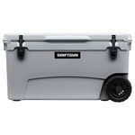 Driftsun 70 Quart Wheeled Ice Chest, Heavy Duty, High Performance Commercial Grade Insulated Rolling Cooler, Grey