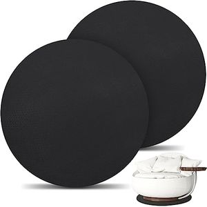 Timgle 2 Pcs 27.25 Inch Non Skid Round Rubber Furniture Gripper Pad Chair Pad for Recliners Round Anti Slip Furniture Pad Rubber Mat for Recliners for Protecting Hardwood Floor Recliners Swivel Chairs