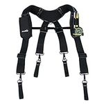 MELOTOUGH Work Belt Suspender Tool Belt Suspenders Bag Suspenders for Men Heavy Duty with Gel Shoulder Pad Detachable Phone Holder for Construction/Electrician/Contractor/Carpenter, Black