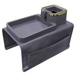 IULONEE Large Capacity Sofa Armrest Tray Anti-Slip Sofa Cup Holder Portable Couch Drink Holder Arm Table Anti-Spill Sofa Arm Tray Silicone Couch Tray with Cup Holder for Couch Arm Recliner (Grey)