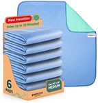 IMPROVIA® Washable Underpads, 34" x 36" (Pack of 6) - Heavy Absorbency Reusable Incontinence Pads for Kids, Adults, Elderly, and Pets - Waterproof Protective Pad for Bed, Couch, Sofa, Furniture, Floor