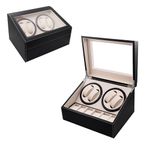 Mcbazel Automatic Watch Winder Box with 4 Watch Winder & 6 Extra Storage Space,Multifunction Organized Watch Display 4+6 Storage