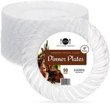 Aya's Cutlery Kingdom 50 Clear Plastic Plates 9" - Heavy-Duty Round Disposable Plates for Parties, Events, and Weddings - Elegant, Durable Clear Dinner Plates for Serving Food and for Easy Cleanup