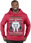 Funny Santa Gym Lifting Welcome to The North Swole Ugly Christmas Sweater Unisex Crewneck Sweatshirt, Hoodie-red-swoleman, Small