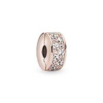 Pandora Timeless Women's 14k Rose Gold-Plated Clear Pavé Cubic Zirconia Clip Charm for Bracelet, No Box