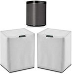 Pair (2) White Heavy Duty Outdoor Sonos Speaker Covers - Dust, Water & UV Protection for Your Sonos Play:1, Sonos One & Sonos One SL Speakers - Fits Wall Mounted Speakers