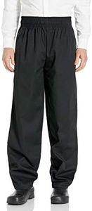 Uncommon Threads mens Classic Baggy With 3" Elastic Waist Chefs Pants, Black, Large US