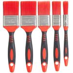 Fit For The Job 5 pc Loss Free Soft Grip Paint Brush Set for a Smooth Finish with No Bristle Loss with Emulsion, Gloss, Satin on Walls, Ceilings, Woodwork, Metal - 0.5, 1, 1.5, 2x 2 inch Paint Brushes