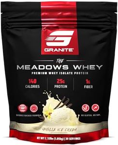 Granite Supplements The Meadows Whey Protein Isolate, Vanilla Ice Cream Flavor, Protein Powder for Lean Muscle with 140 Calories, 1g Fiber, 1g Sugar (30 Servings)