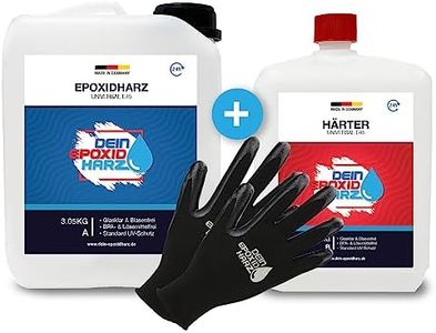 Resine epoxy transparente 4,5 kg | Qualité professionnelle limpide et à faible odeur | Résine coulée pour bois + gants gratuits, y compris les instructions en français