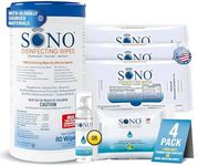 SONO Disinfecting Wipes - 80 Count (Canister of 1) and 60 Count (Pack of 3) + Sanitizer, Medical-Grade, Alcohol-Free, No Bleach, Gentle & Effective Multi-Surface Cleaning Solution