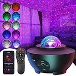 Galaxy Projector, Star Projector with Remote Color Changing,Music Bluetooth Speaker,Timer,Ocean Wave Star Sky LED Night Light Lamp for Baby,Kids Bedroom,Stage,Birthdays,Christmas,Black