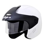 Vega Junior Buds ISI Certified Lightweight Open Face Helmet for Kids/Youth/Women /with Clear Visor(White, Size:XS)