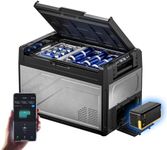 BougeRV 55 Quart Rocky V3.0 12 Volt Portable Refrigerator with 240Wh Battery, Dual Zone Car Fridge Freezer, APP Control, Compressor Cooler for Overlanding, Camping, Travel, RV, Truck(2026 New Model)