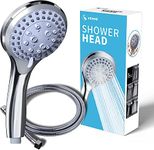 VEHHE Shower Head Powerful Flow with 1.5m Chrome Hose Pressure Boosting Shower Head Spray with 5 Modes Water Saving Bathing for Adults Children Pets Home and Gym Use