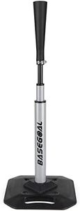 BaseGoal Baseball & Softball Batting Tee,Portable Hitting Tee,with Heavy Duty Base,Rolled Flexible Rubber Top,Adjustable Height for Kids or Adults