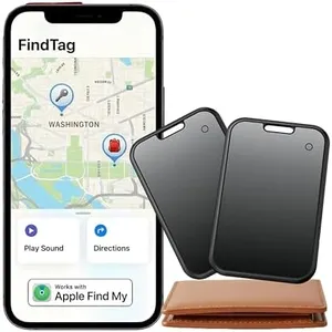 2 Pack Wallet Tracker [Apple MFi Certified] Work with Find My(iOS Only)Rechargeable Ultra Thin Tracking Card Waterproof Smart Air Bluetooth Card Tag Key Finder Item Locator for Passports Purse Luggage