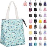 Iknoe Insulated Lunch Bag for Women, 9L Durable Wide-Open Foldable & Portable Lunch Tote with Interior Pockets, Water-resistant Thermal Lunch Cooler for Adults (Floral)