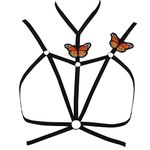 Cage Butterfly Harness Womens Bra Cross Crop Top Bra Sexy Busiter Lingerie Black - black - One size